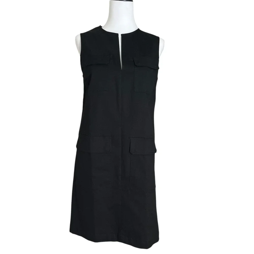 Tuckernuck Sydney Shift Dress Women's XS Black Utility Sleeveless Classic New - Picture 2 of 8